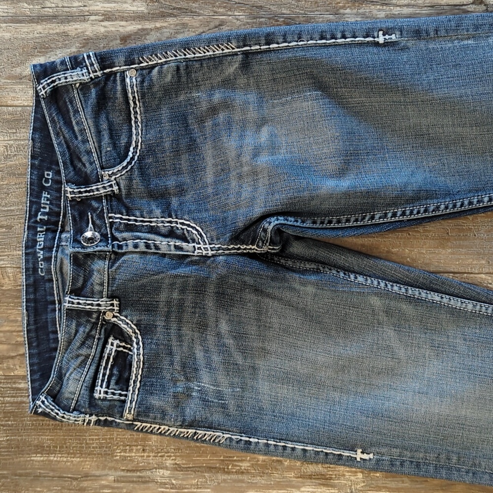 COWGIRL TUFF "Ride & Shine" bootcut horseback Riding jeans 26x35L tall EUC - Picture 5 of 13